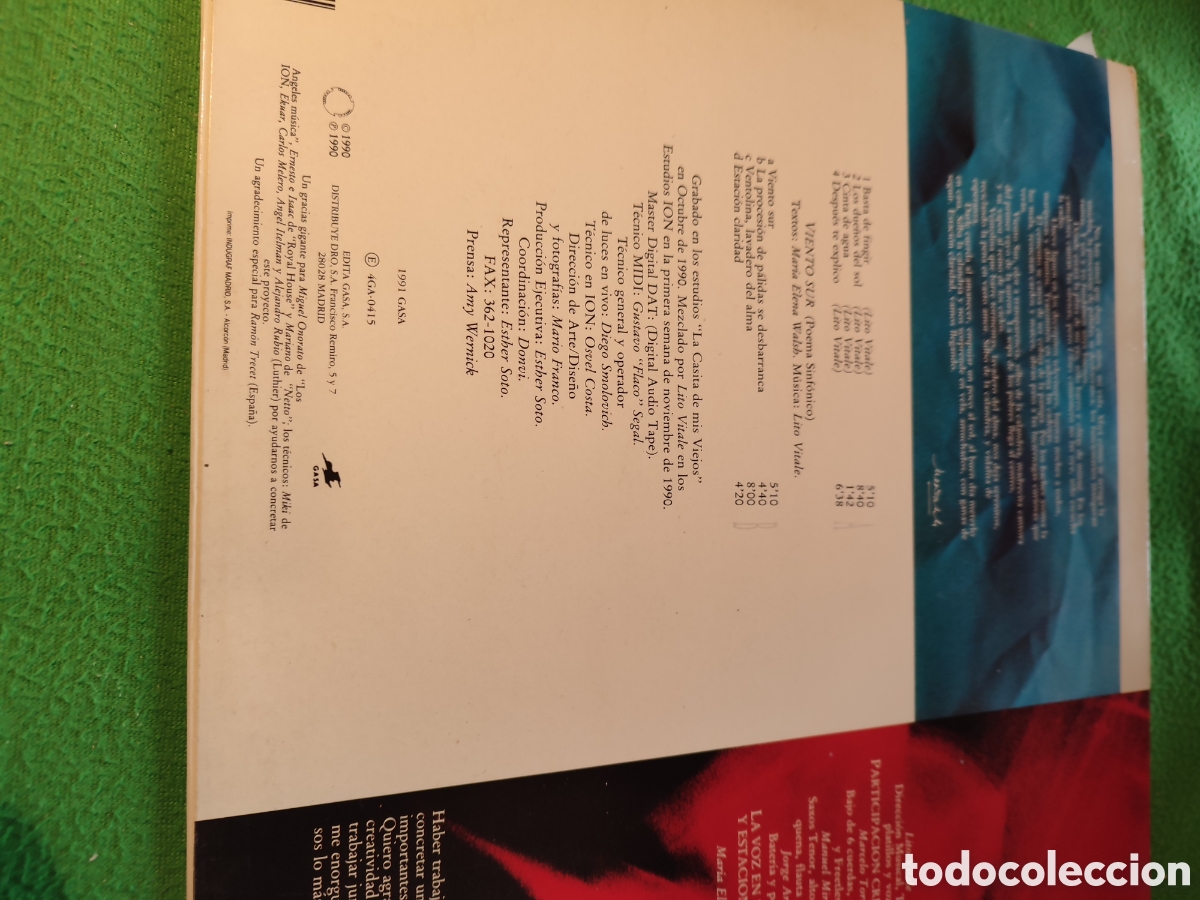 Discos de vinilo: Lito Vitale Cuarteto - Viento sur - Foto 2
