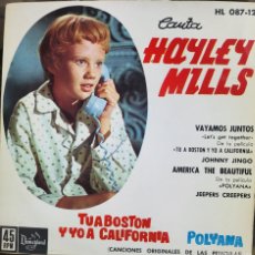Discos de vinilo: HAYLEY MILLS CANTA, EP SELLO HISPAVOX EDITADO EN ESPAÑA AÑO 1962...
