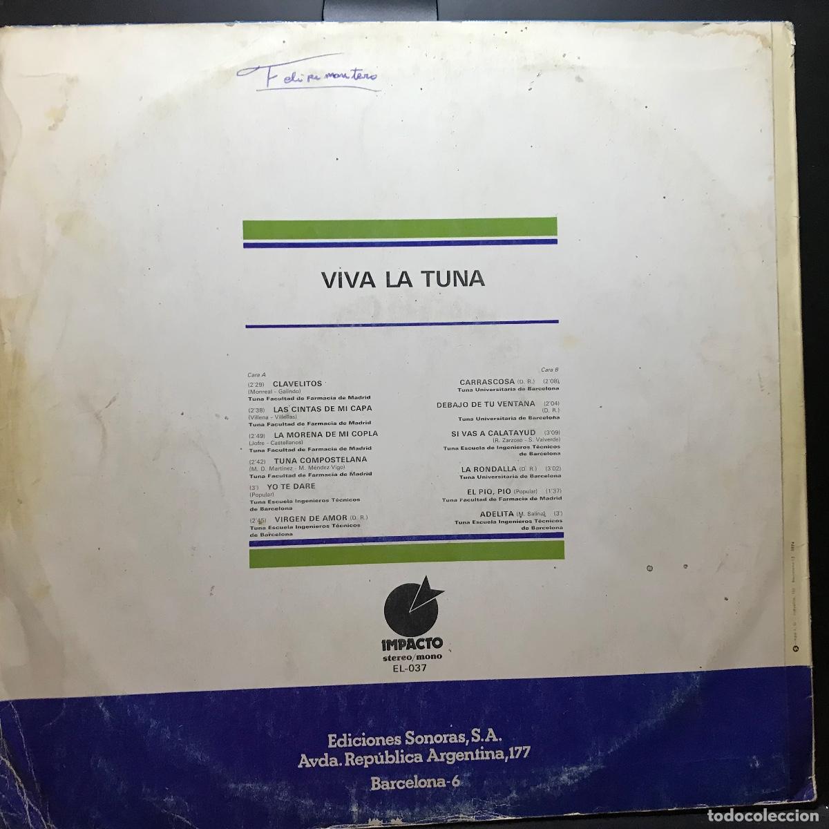 Discos de vinilo: Various ● Viva La Tuna ● Vinyl, LP, Compilation 1975 - Foto 8