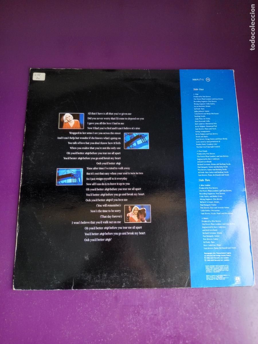 Discos de vinilo: Sam Brown &ndash; Stop! - MAXI SINGLE A&M 1988 - DISCO POP 90S - Foto 2
