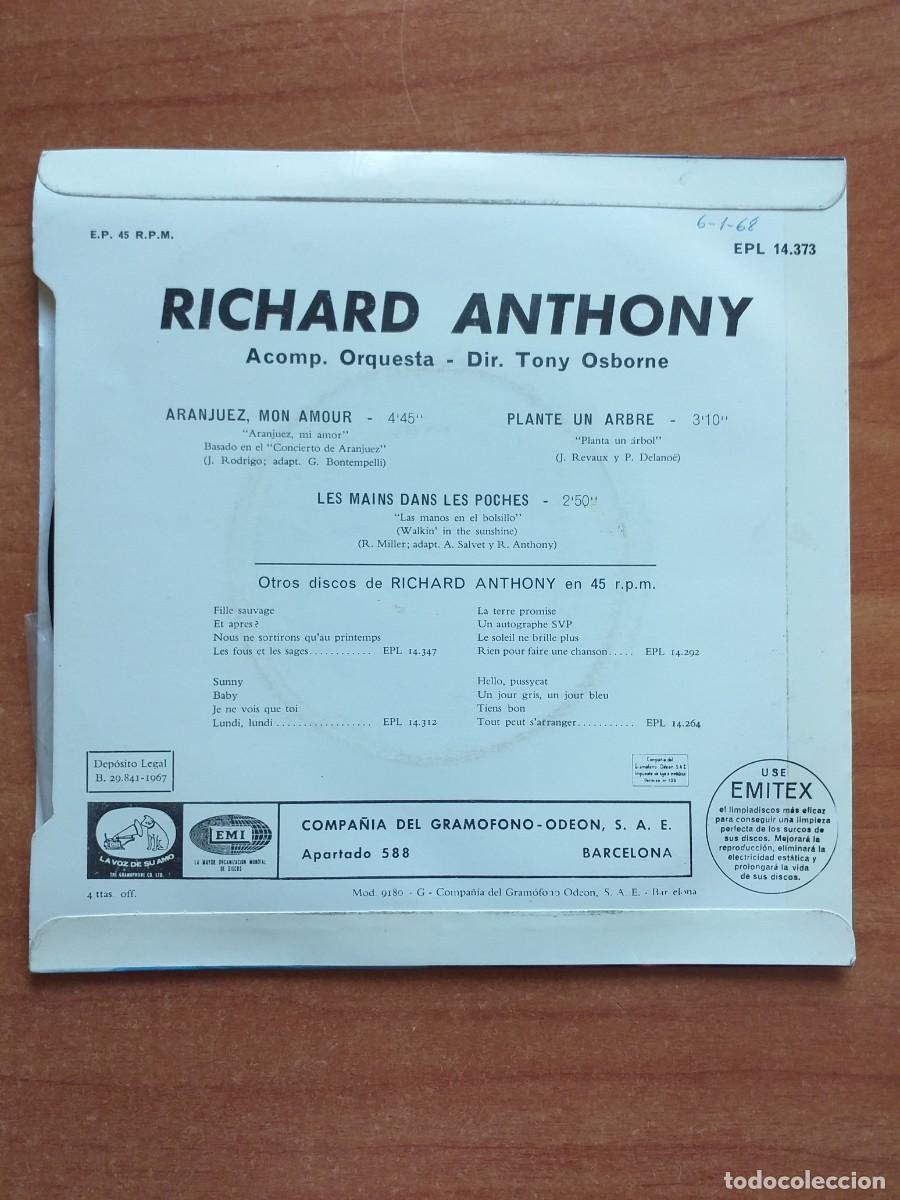 Discos de vinilo: ARAJUEZ, MON AMOUR - RICHARD ANTHONY - Foto 2