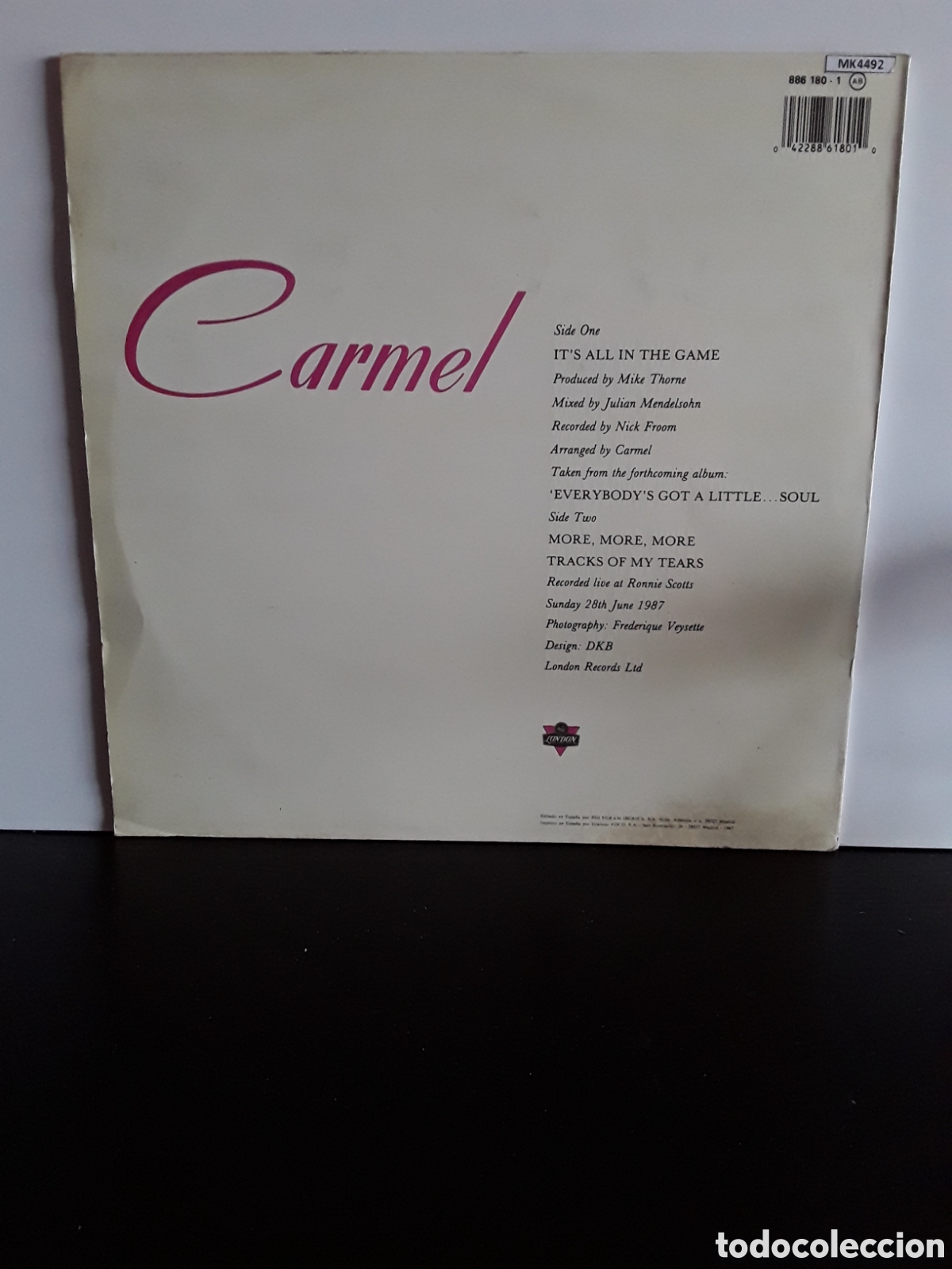 Discos de vinilo: Carmel &lrm;&ndash; Its All In The Game - Foto 2