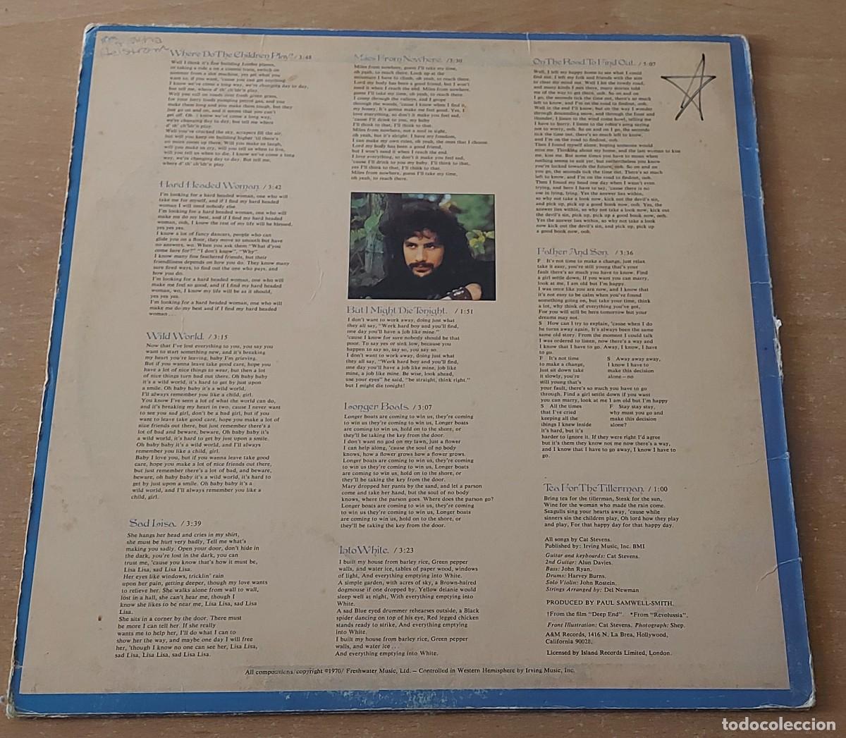 Discos de vinilo: LP CAT STEVENS TEA FOR THE TILLERMAN A&M RECORDS - Foto 2