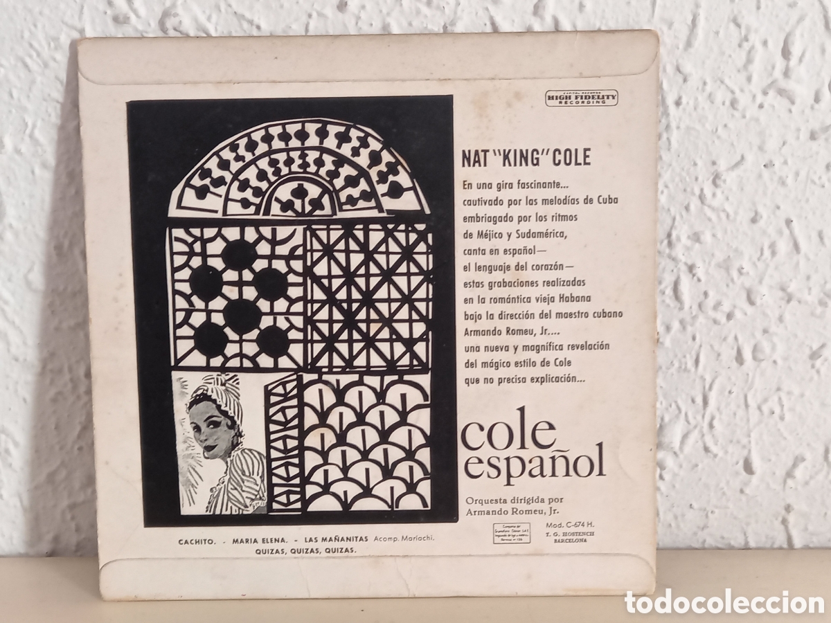 Discos de vinilo: Nat King Cole Espa&ntilde;ol. Cachito... EP - Foto 2