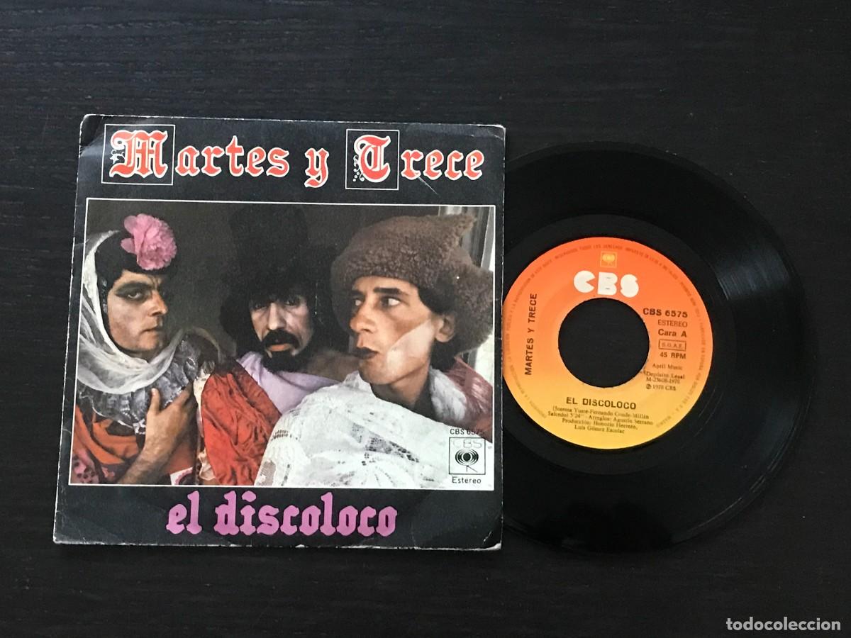 Discos de vinilo: MARTES Y TRECE - EL DISCOLOCO / ELEGIA - DISCO VINILO SINGLE - CBS 1978 - Foto 2