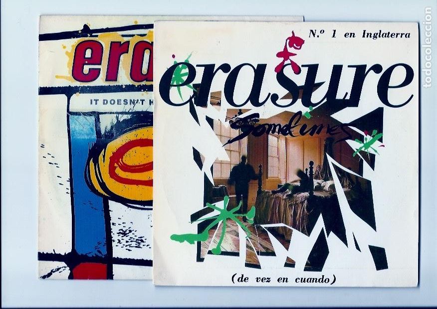 Discos de vinilo: ERASURE. Sometimes. It doesnt have to be. (2 vinilos single) - Foto 1