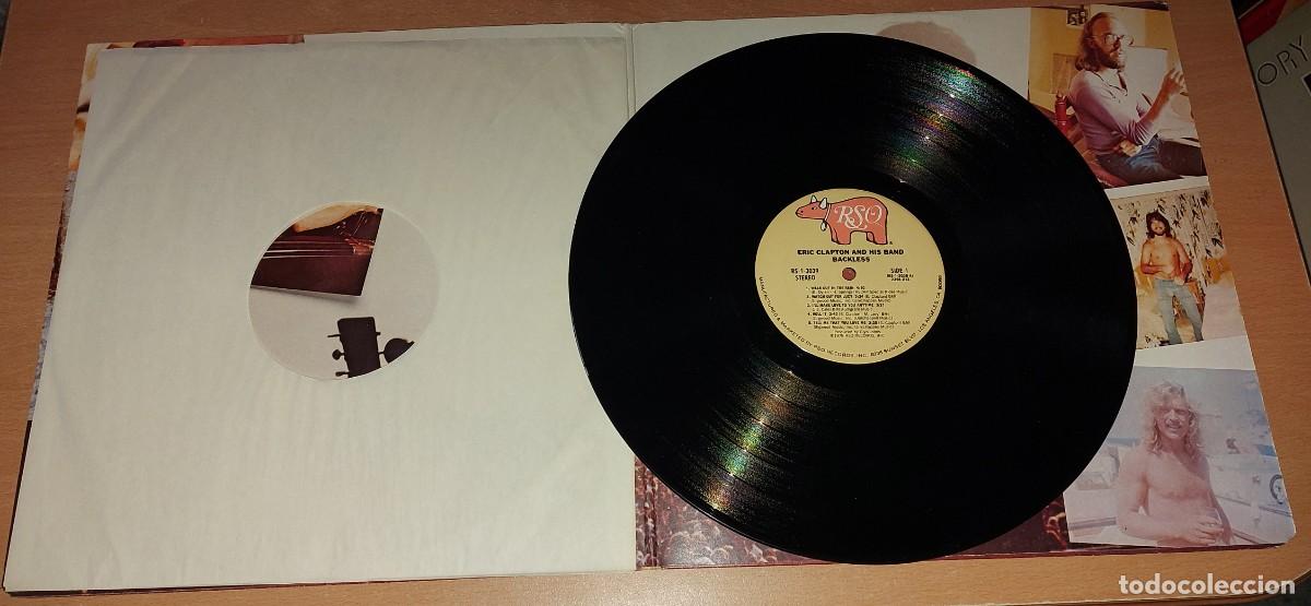 Discos de vinilo: LP ERIC CLAPTON BACKLESS RSO A&Ntilde;O 1978 USA - Foto 3