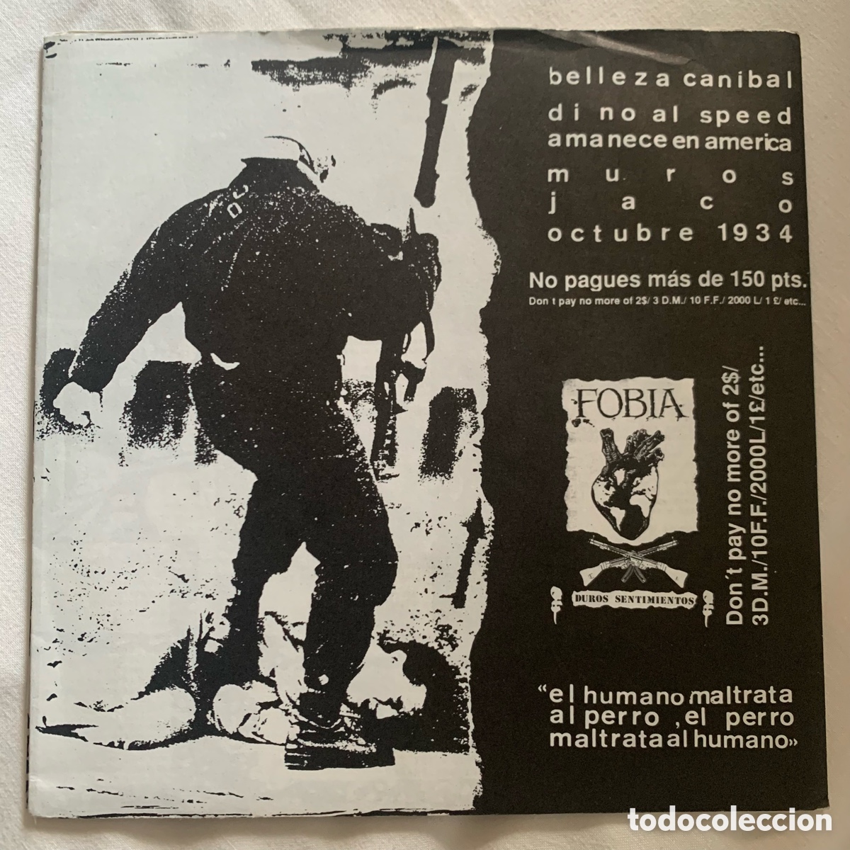 Discos de vinilo: Single ep Intolerance - Aspectos Humanos De La Vida Animal de 1992 - Foto 2