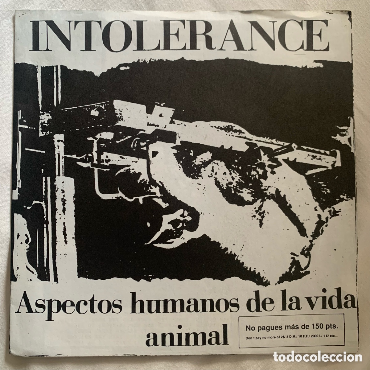 Discos de vinilo: Single ep Intolerance - Aspectos Humanos De La Vida Animal de 1992 - Foto 1