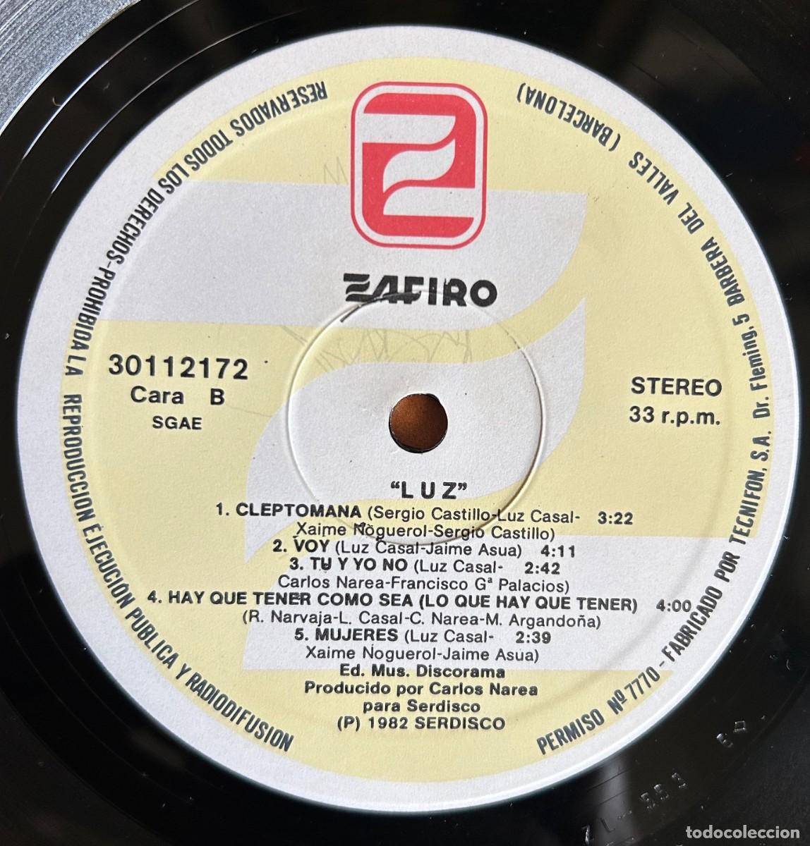 Discos de vinilo: Luz &lrm;&ndash; Luz. Disco Vinilo. Vg+/Vg+.1987. R - Foto 3