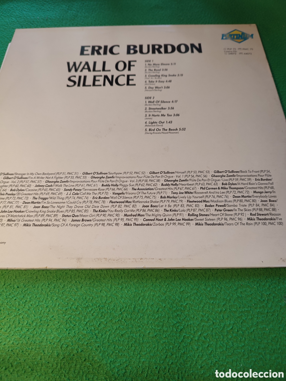 Discos de vinilo: Eric Burdon - Wall of silence - Foto 2