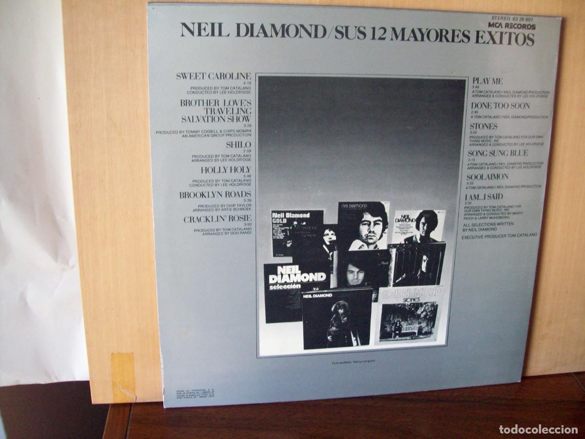 Discos de vinilo: NEIL DIAMOND - SUS 12 MAYORES EXITOS - LP 1977 - Foto 2