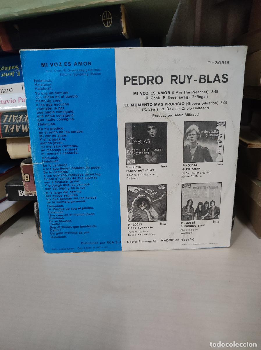 Discos de vinilo: Pedro Ruy-Blas &ndash; Mi Voz Es Amor - Foto 2