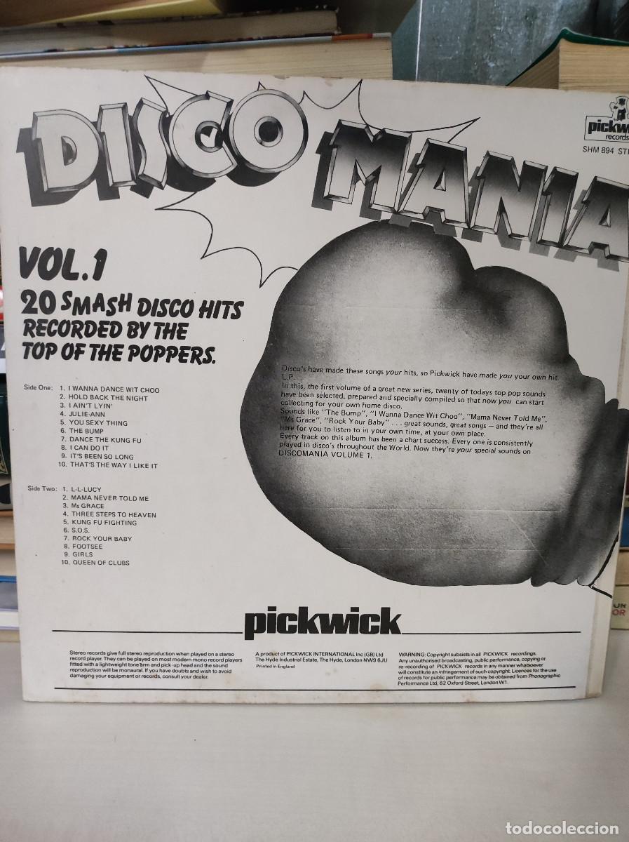 Discos de vinilo: DISCOMANIA 20 SMASH DISCO HITS VOL 1 - Foto 2