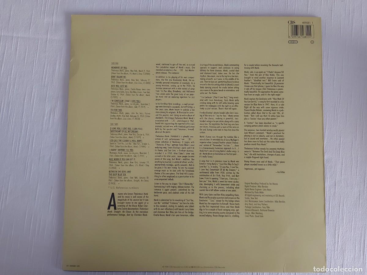 Discos de vinilo: LP Thelonious Monk. Standards - Foto 2
