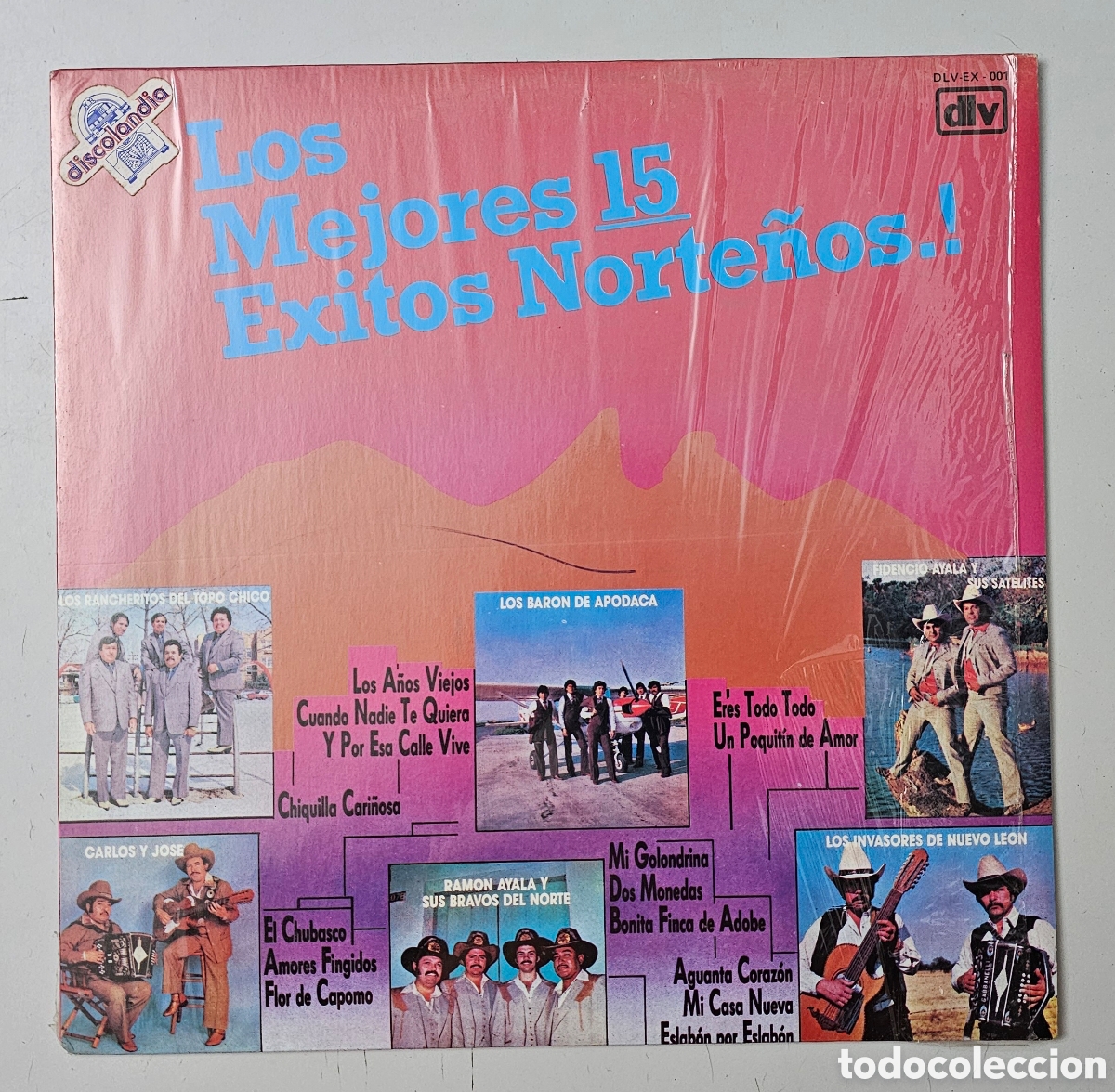 Vinyl records: LP V/A LOS MEJORES 15 EXITOS NORTE&Ntilde;OS (M&eacute;xico - DLV/Musart - 1983) Tex-Mex Rancheras COMO NUEVO!!