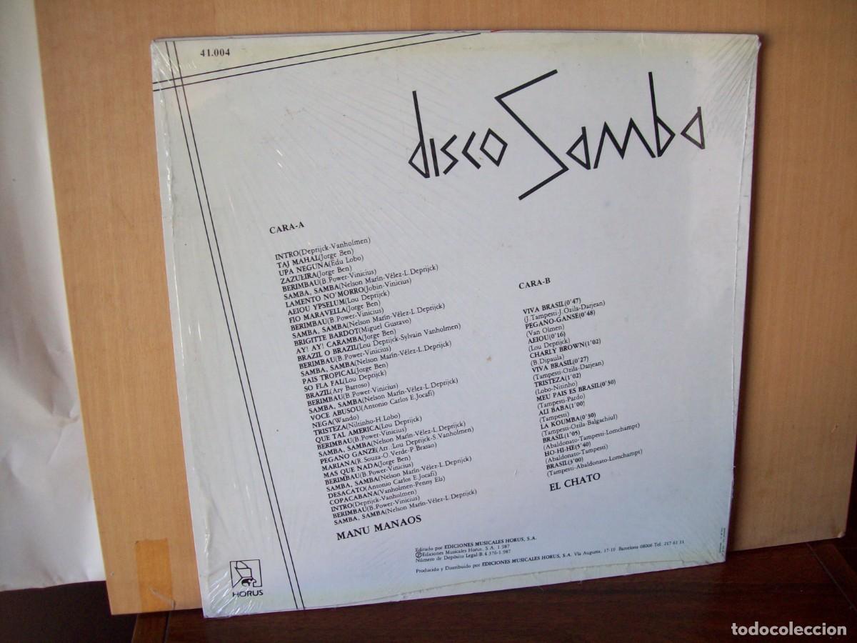 Discos de vinilo: DISCO SAMBA - MANU MANAOS - EL CHATO - LP 1987 - Foto 2
