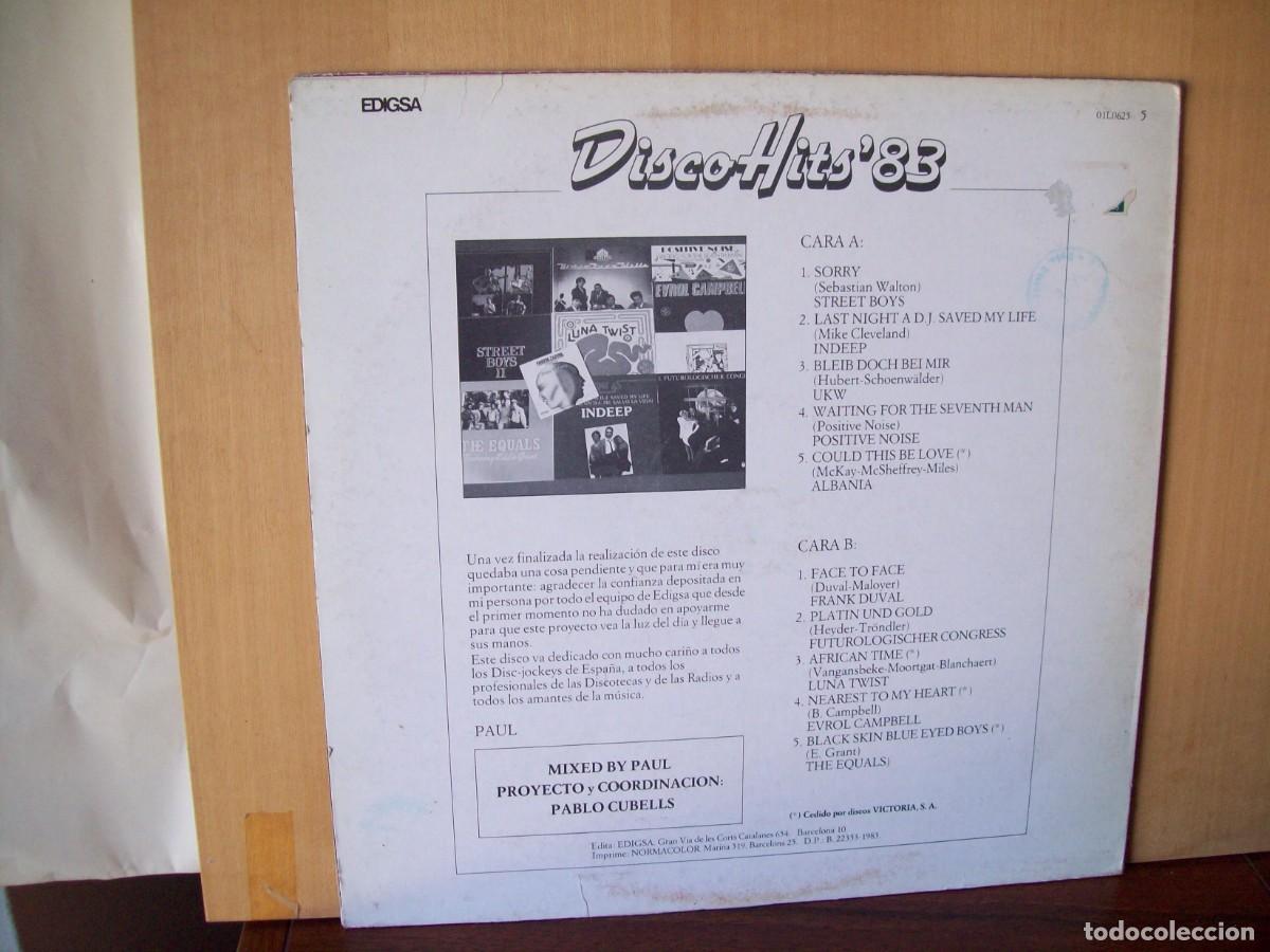 Discos de vinilo: DISCO HITS 83 - LP CARPETA ALGO DETERIORADA - Foto 2