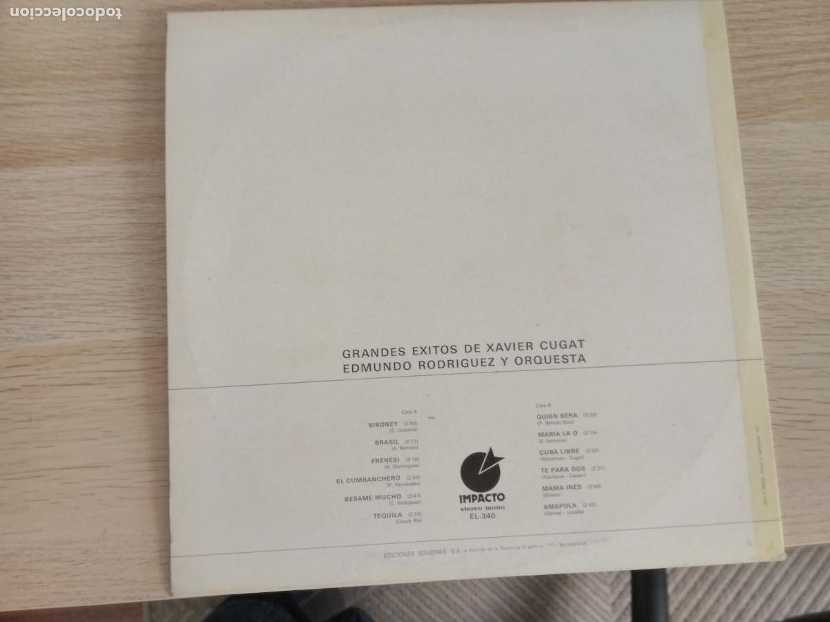Discos de vinilo: xavier cugat, grades exitos, 1977 impacto records - Foto 3
