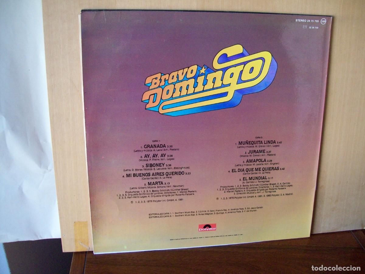 Discos de vinilo: PLACIDO DOMINGO - BRAVO DOMINGO - LP - Foto 2