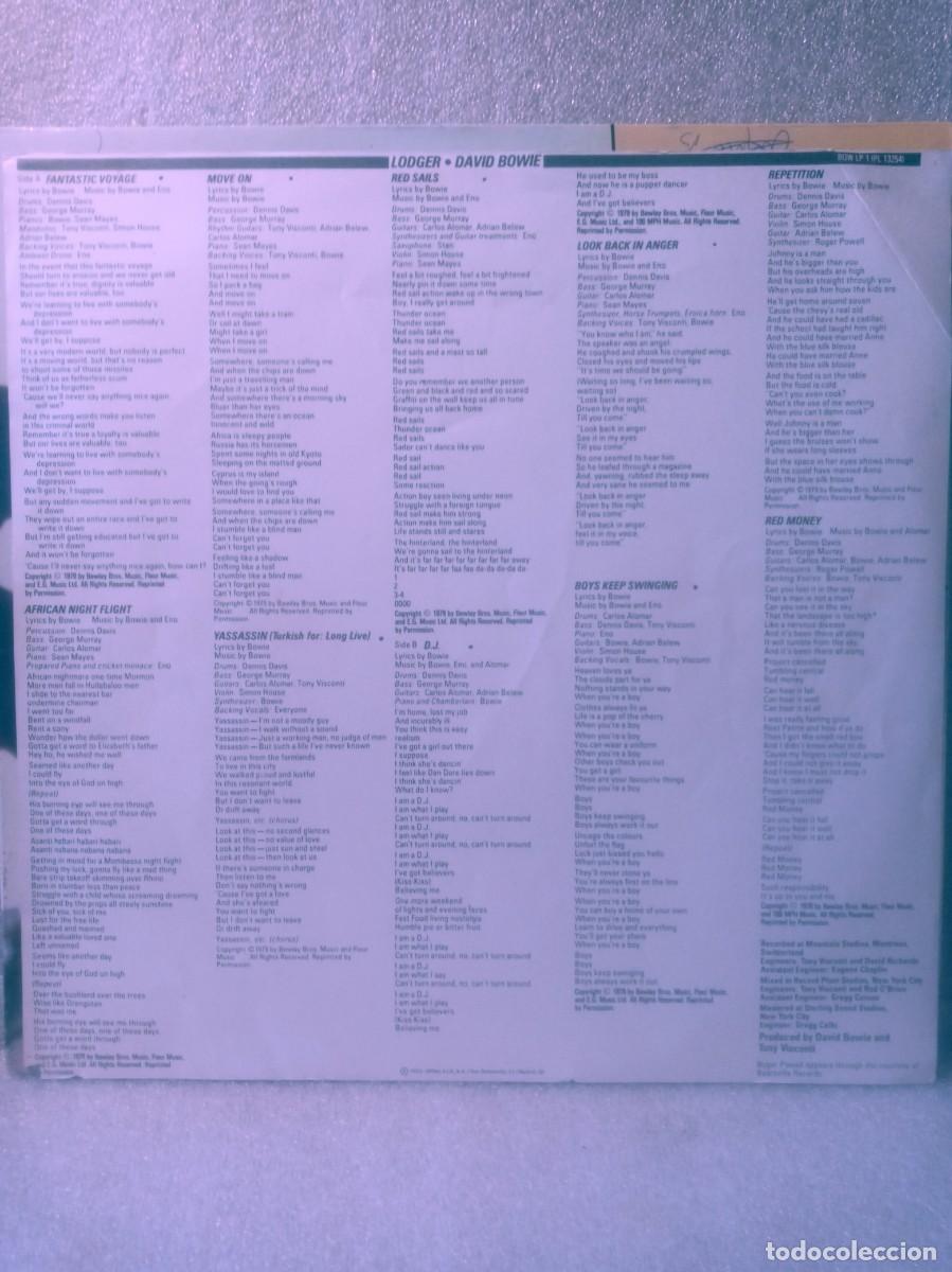 Discos de vinilo: D.BOWIE - LODGER. - Foto 3