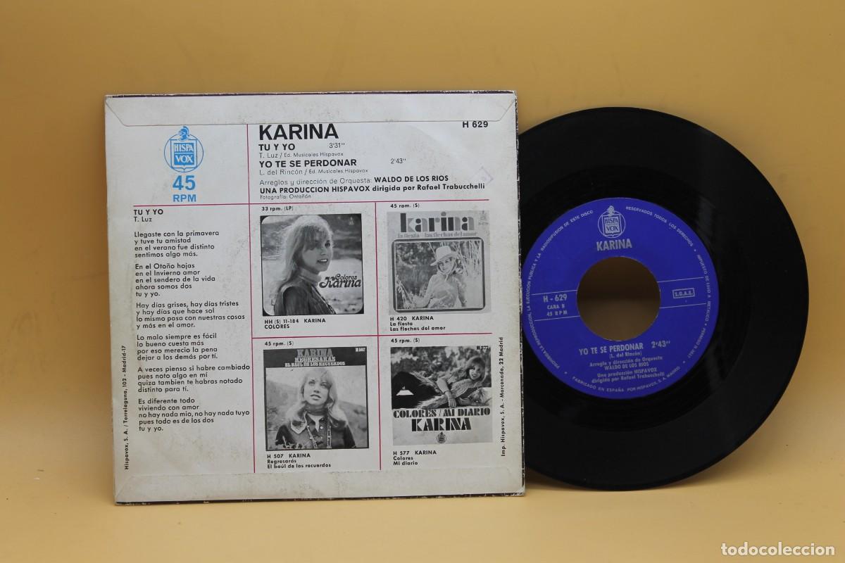 Discos de vinilo: KARINA TU Y YO SINGLE MADE IN SPAIN 1970 - Foto 2
