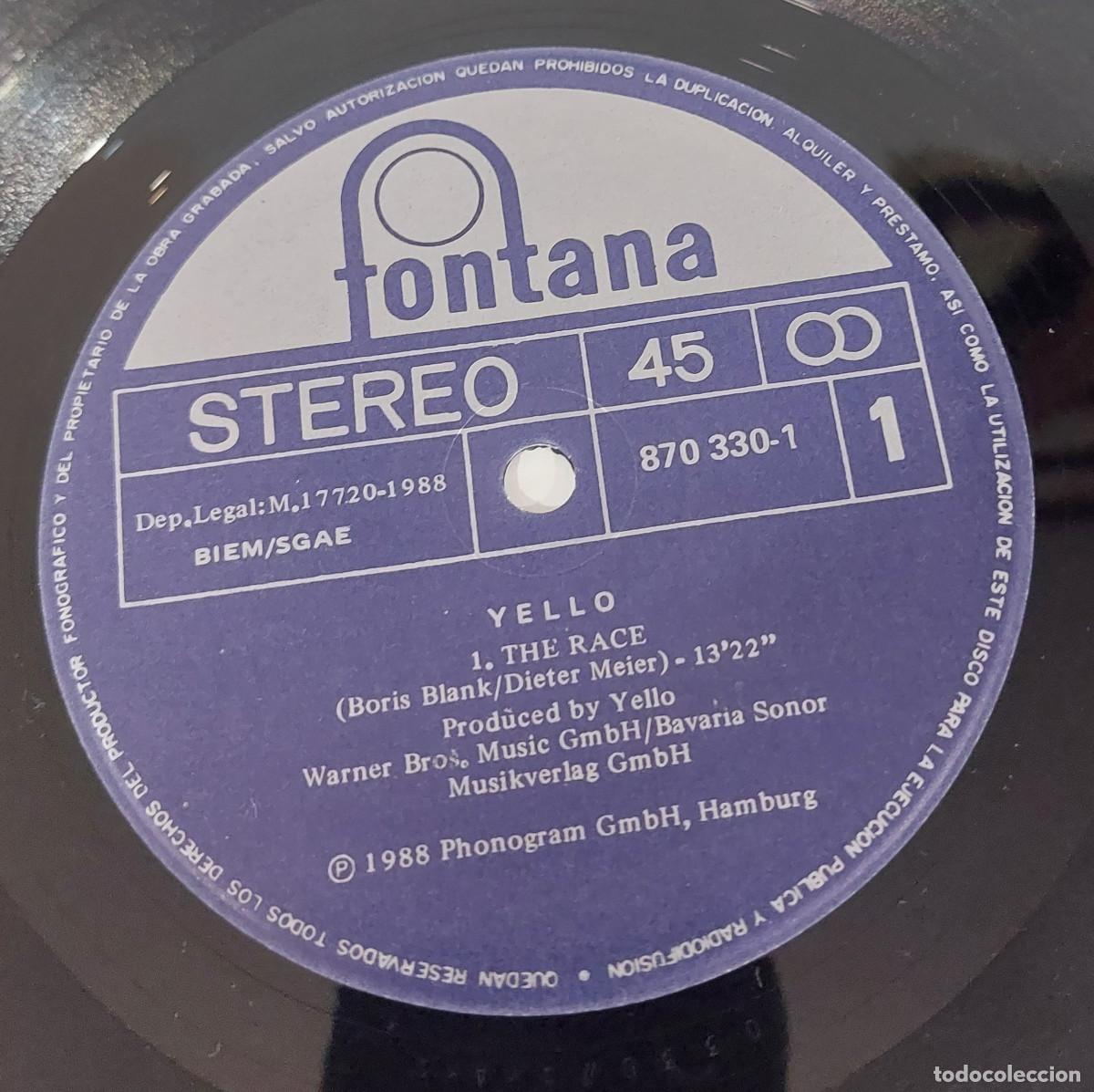 Discos de vinilo: YELLO. the race - Foto 4