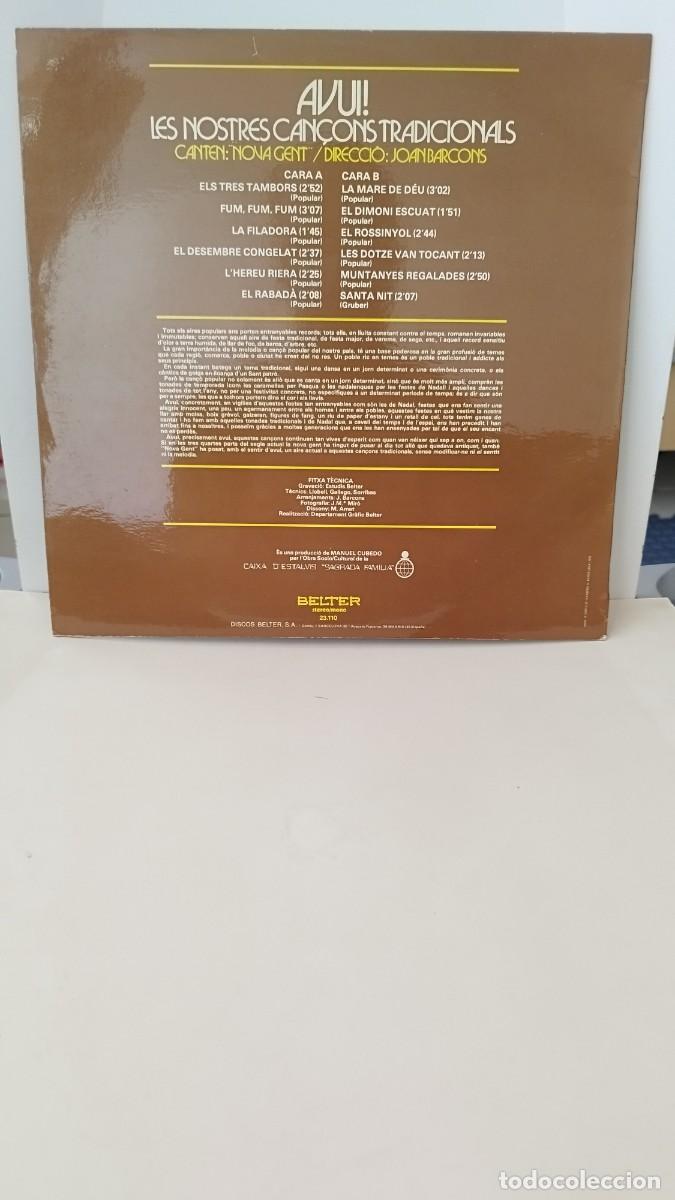 Discos de vinilo: Avui!,Les nostres can&ccedil;ons tradicionals.Vinilo lp - Foto 2