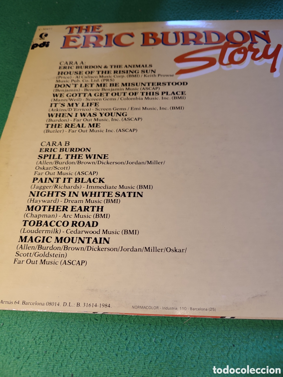 Discos de vinilo: Eric Burdon - Story Vinilo Lp - Foto 2