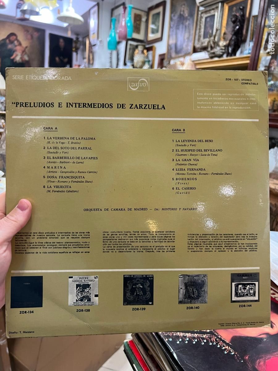 Discos de vinilo: LP PRELUDIOS E INTERMEDIOS DE ZARZUELA - Foto 2