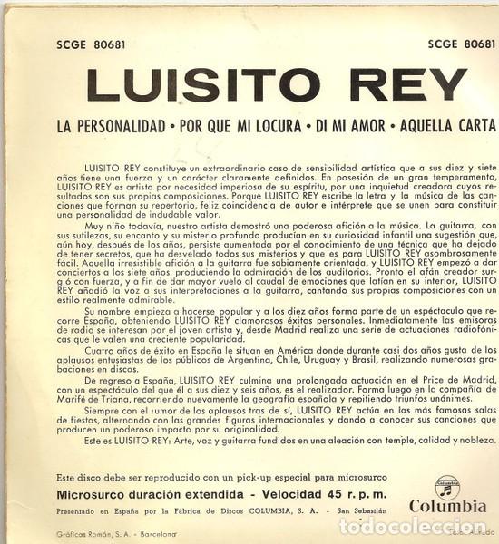 Discos de vinilo: Luisito Rey &ndash; La Personalidad - Foto 2