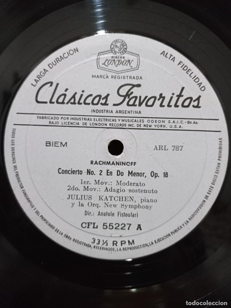 Discos de vinilo: JULIUS KATCHEN - RACHMANINOFF / CFL-55227 - CON INSERT - Foto 2