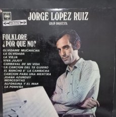 Discos de vinilo: JORGE LOPEZ RUIZ - GRAN ORQUESTA / 19.137 - PRIMERA PRENSA