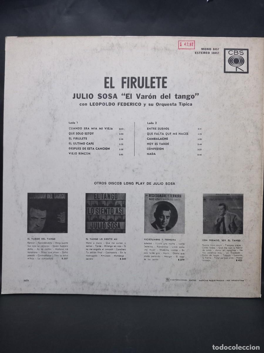 Discos de vinilo: JULIO SOSA - EL FIRULETE / 18457 - CON INSERT - Foto 4