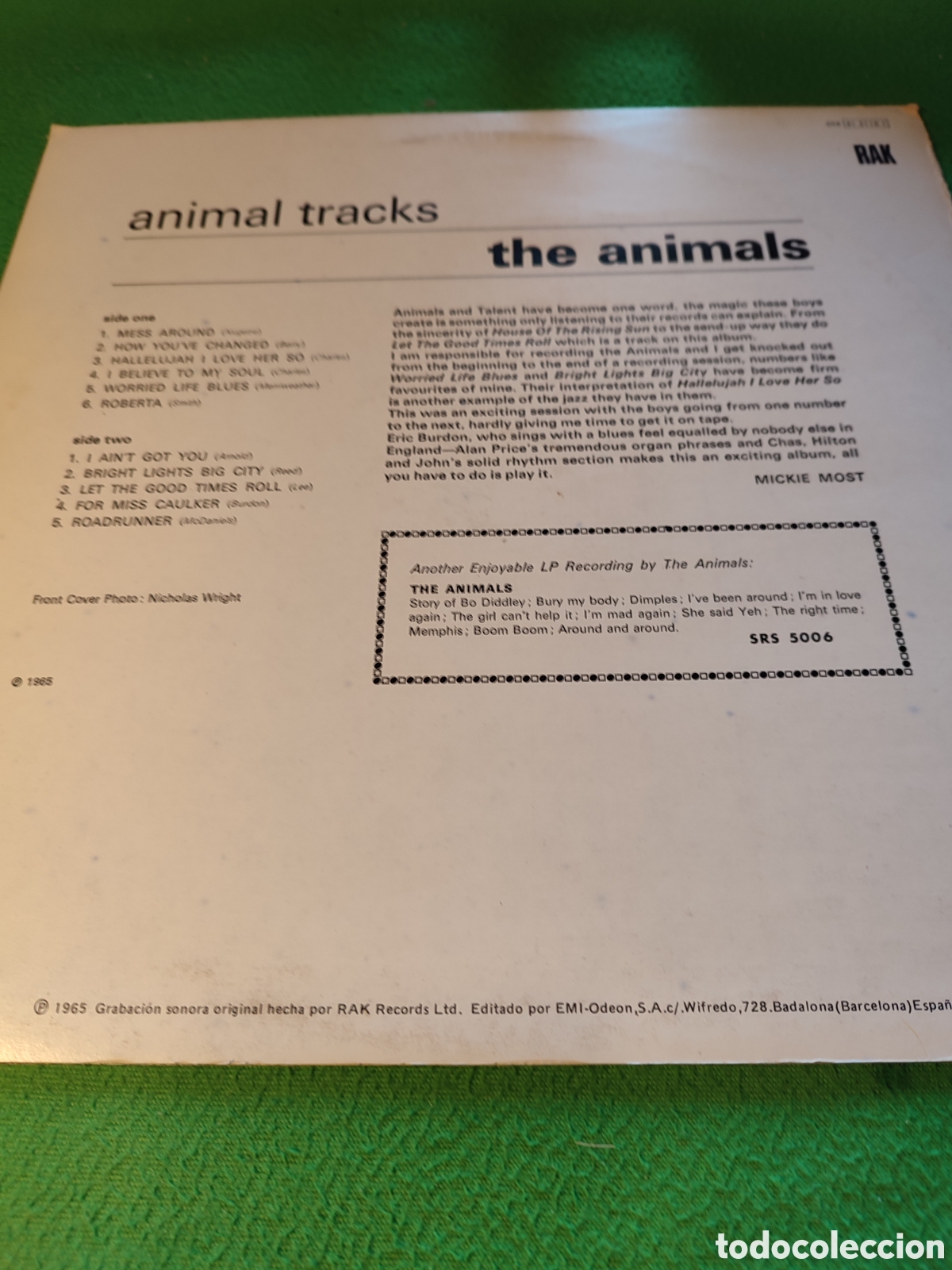 Discos de vinilo: The Animals - Animal tracks - Foto 2