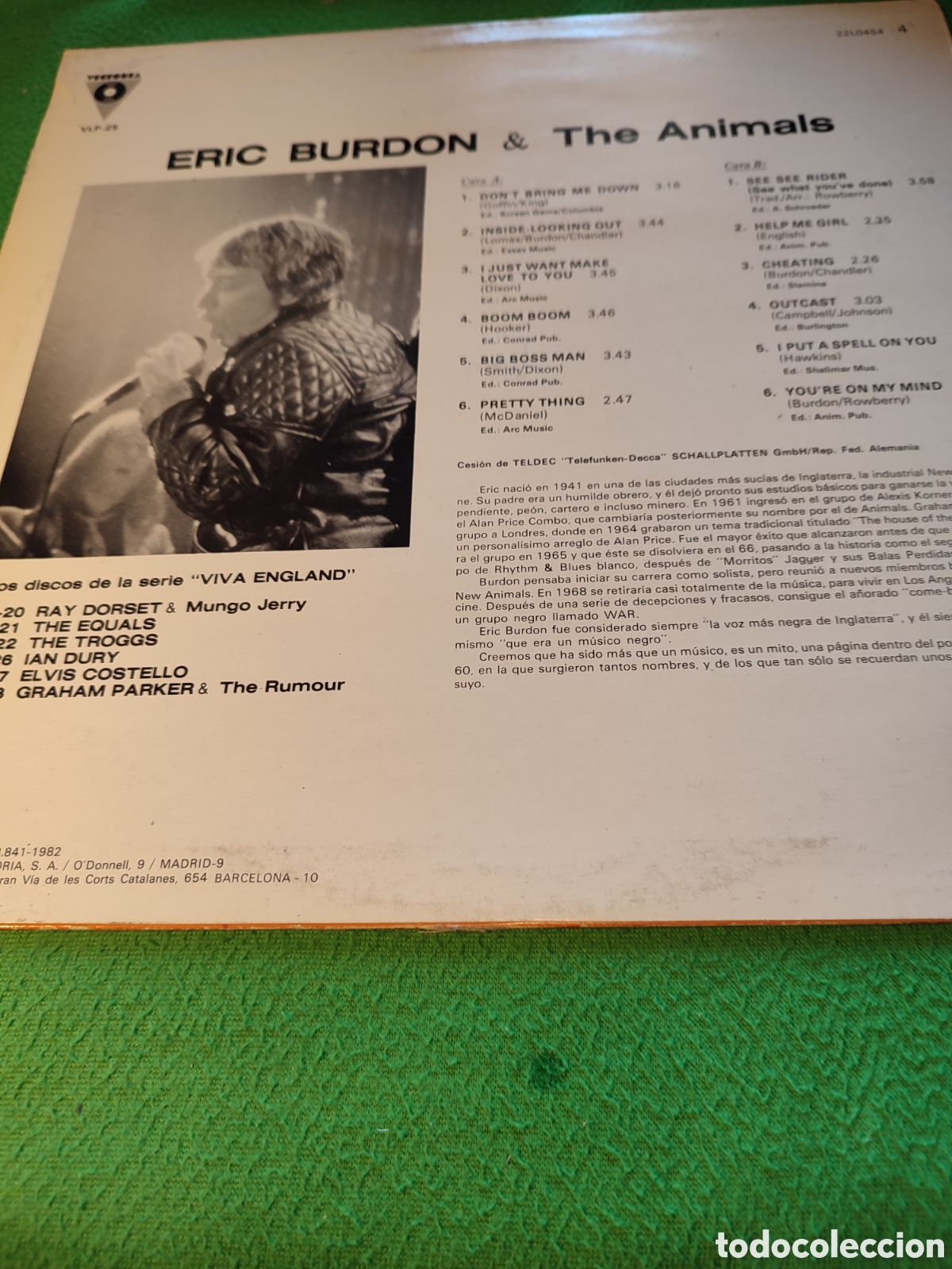 Discos de vinilo: Eric Burdon & The Animals - Viva England - Foto 2