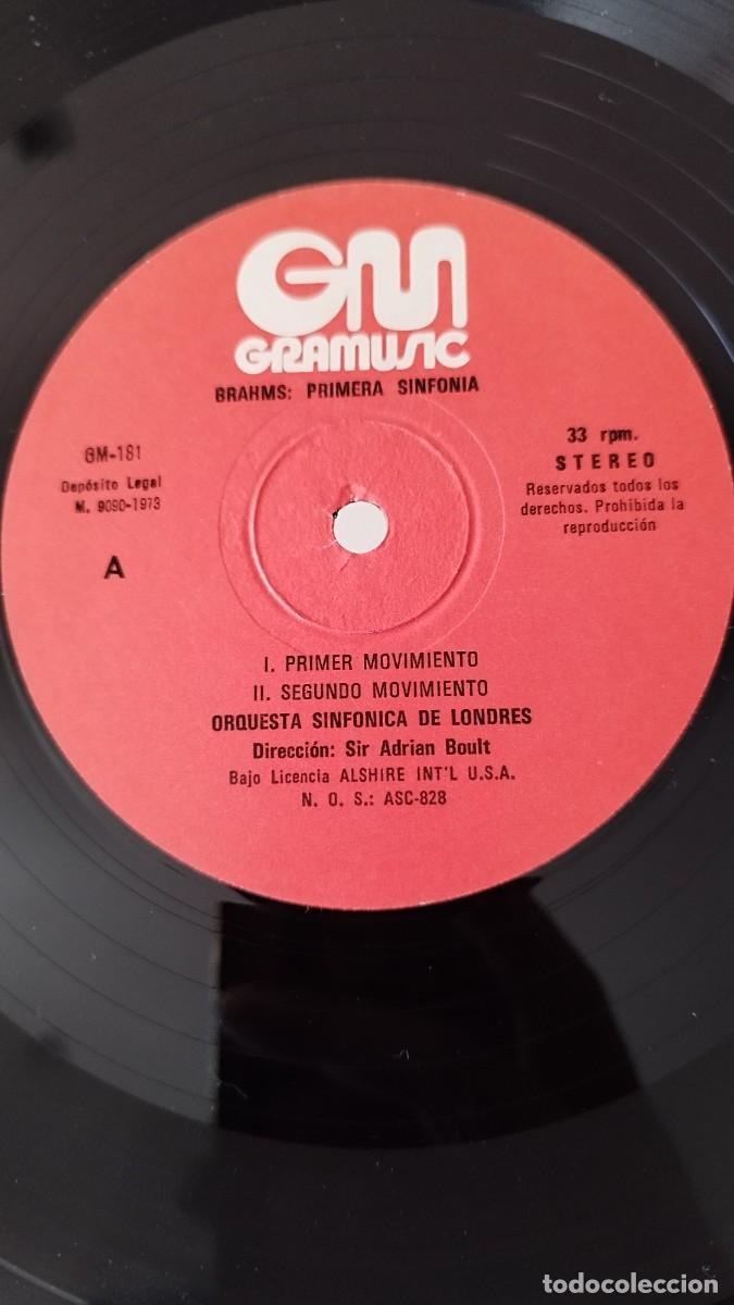 Discos de vinilo: BRAHMS PRIMERA SINFONIA.Vinilo Lp - Foto 2