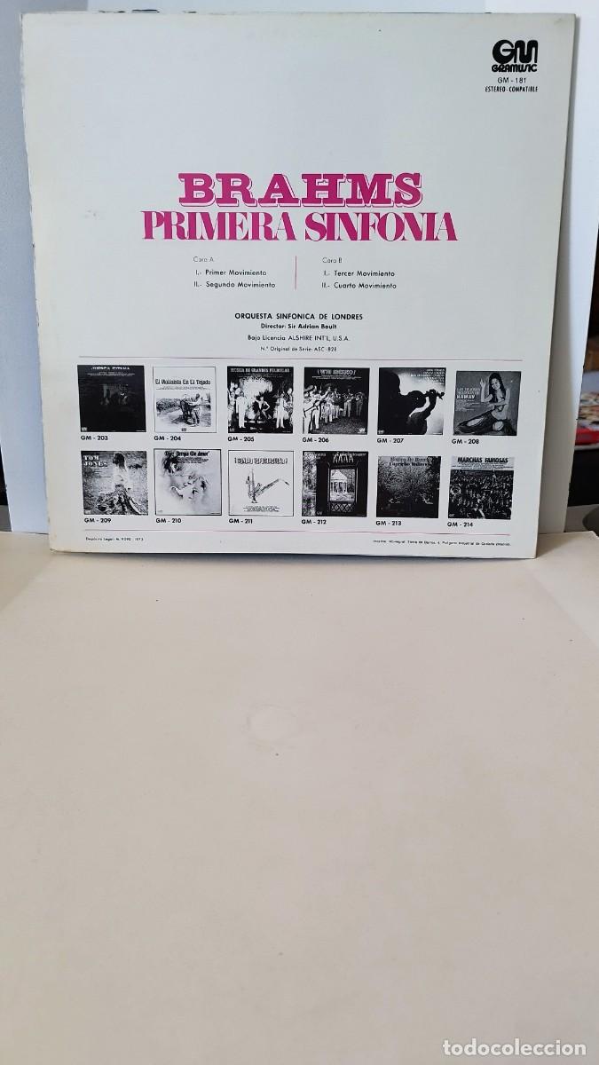 Discos de vinilo: BRAHMS PRIMERA SINFONIA.Vinilo Lp - Foto 3