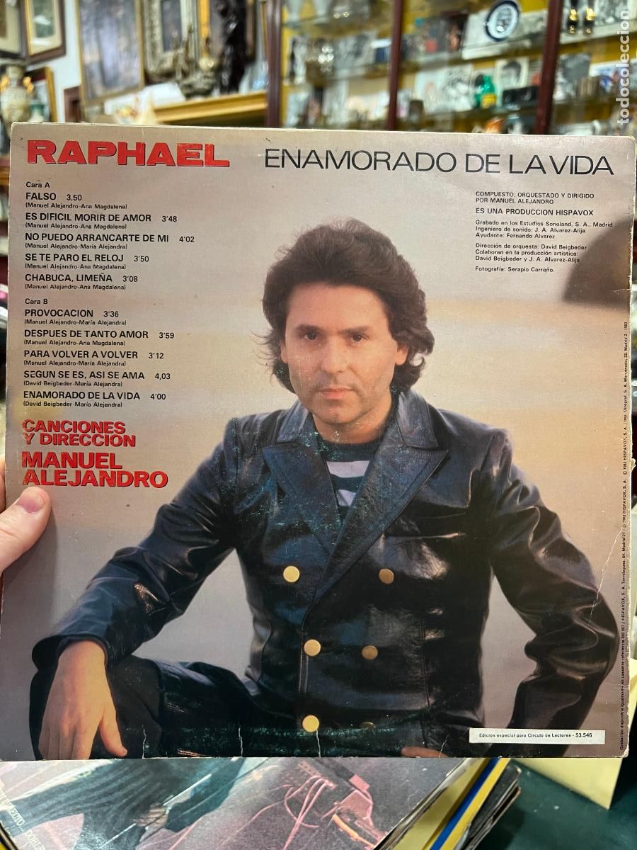 Discos de vinilo: LP RAPHAEL - ENAMORADO DE LA VIDA - Foto 2