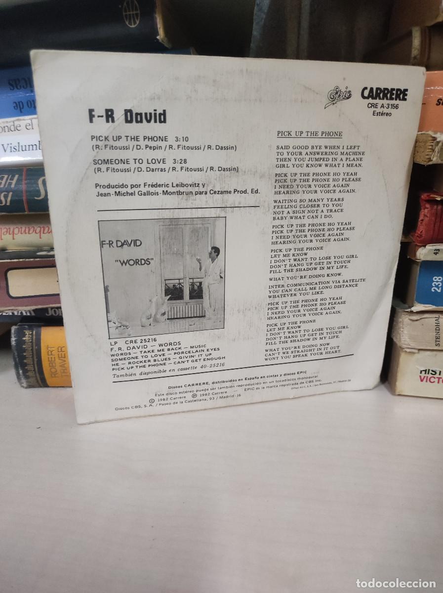 Discos de vinilo: F.R David &ndash; Pick Up The Phone - Foto 2
