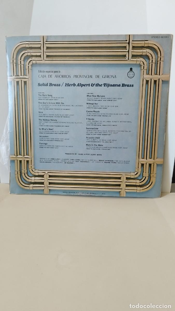 Discos de vinilo: Herb Alpert & The Tijuana Brass &ndash; Solid Brass (Greatest Hits).Lp - Foto 2