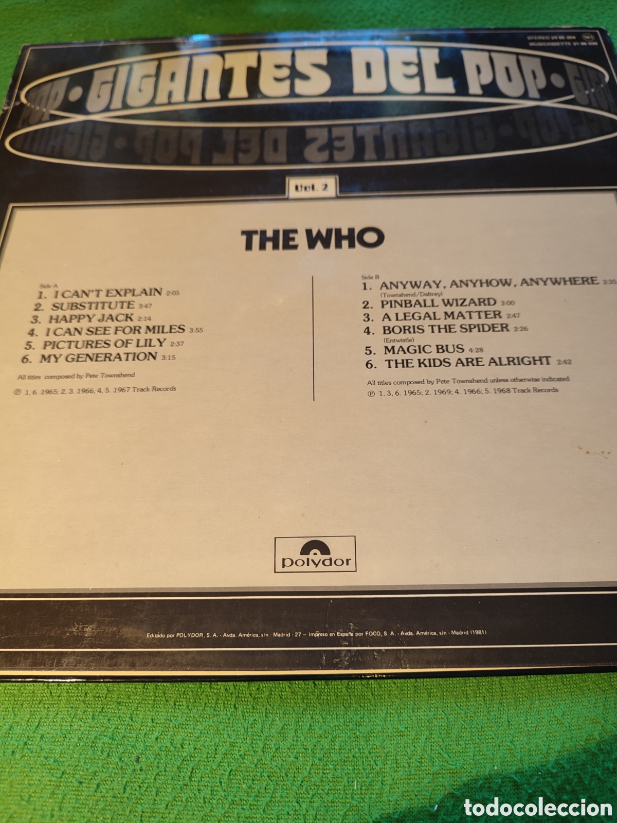 Discos de vinilo: The Who - Gigantes del Pop vol 2 - Foto 2