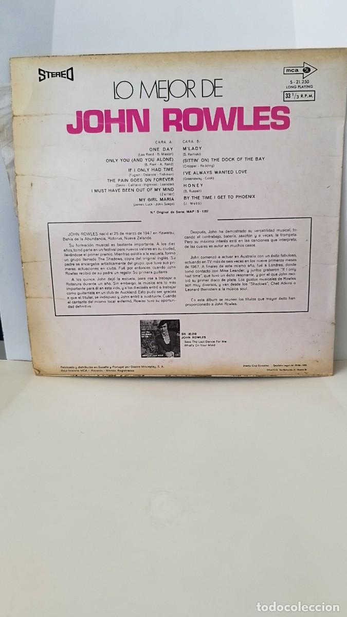 Discos de vinilo: John Rowles &ndash; Lo Mejor De John Rowles.Lp - Foto 3