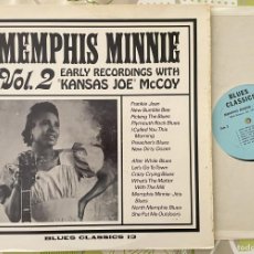 Discos de vinilo: MEMPHIS MINNIE - VOL. 2 - EARLY RECORDINGS WITH ”KANSAS JOE” MCCOY (BLUES CLASSICS, US, ¿80'S?)