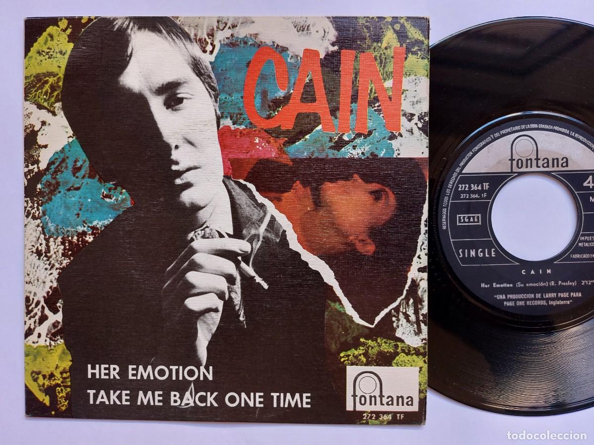 Discos de vinilo: CAIN - 45 Spain - MINT * HER MOTION / TAKE ME BACK ONE TIME - Foto 1