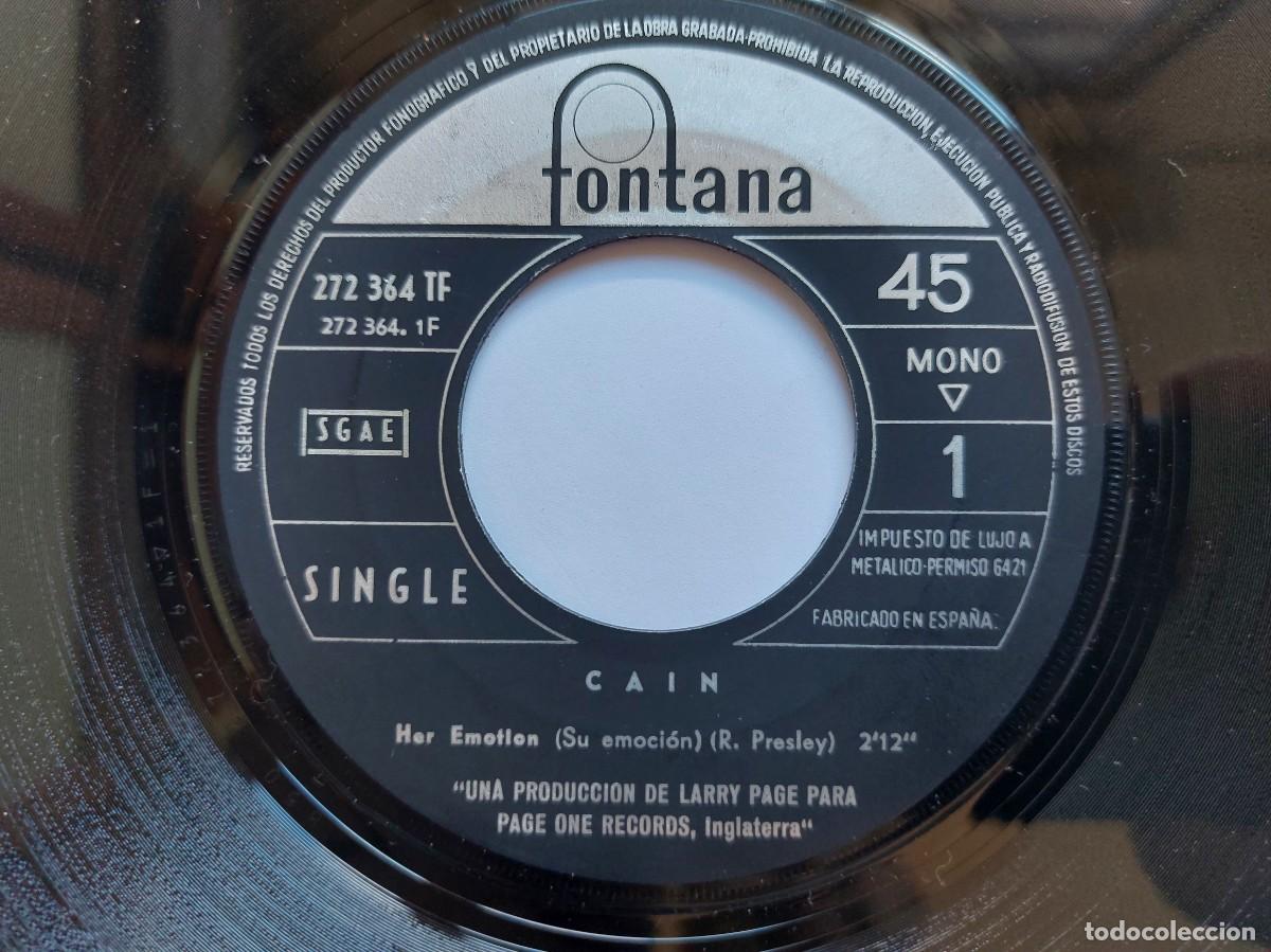 Discos de vinilo: CAIN - 45 Spain - MINT * HER MOTION / TAKE ME BACK ONE TIME - Foto 3