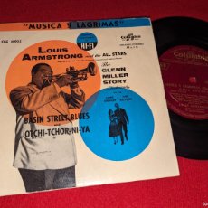 Discos de vinilo: MUSICA Y LAGRIMAS BSO OST LOUIS ARMSTRONG AND THE ALL STARS THE GLENN MILLER STORY EP 7'' 195? SPAIN