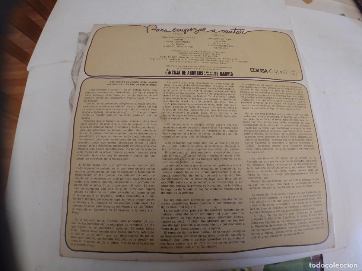 Discos de vinilo: CARLOS Y TARA-LP PARA EMPEZAR A CANTAR-GATEFOLD - Foto 2