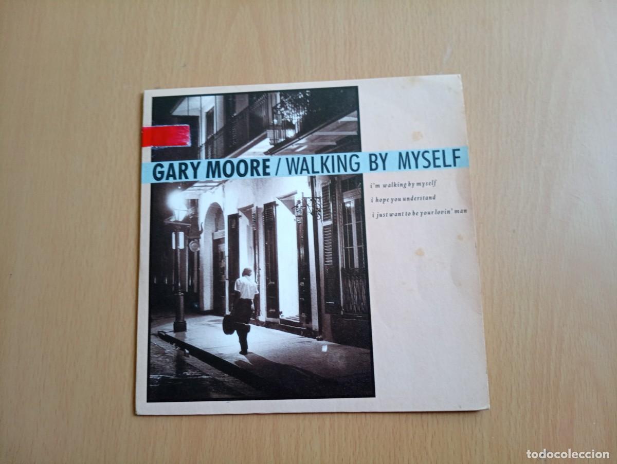 Discos de vinilo: GARY MOORE - WALKING BY MYSELF SINGLE 1990 EDICION INGLESA - Foto 1