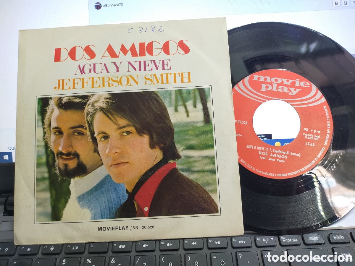Discos de vinilo: Dos amigos single Agu y nieve 1971 - Foto 1